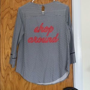 Zara // stripe shirt w/ back detail